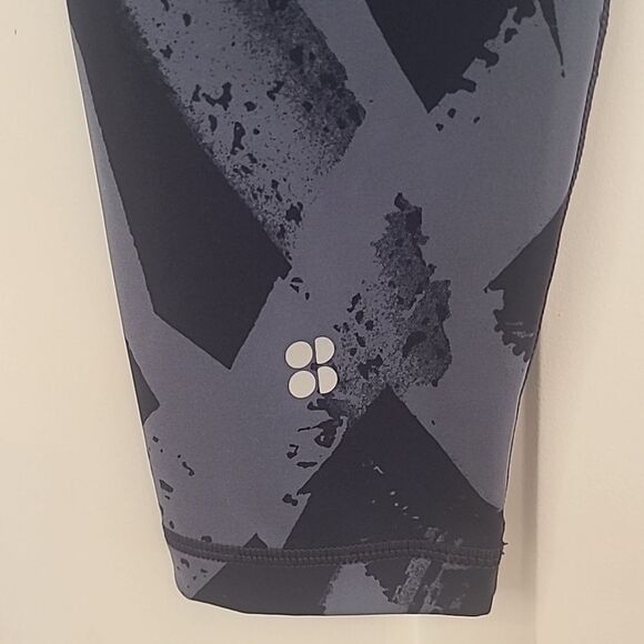 Sweaty Betty Power Workout 7/8 Gym Leggings, Blue Paint Print Size S - Picture 9 of 13